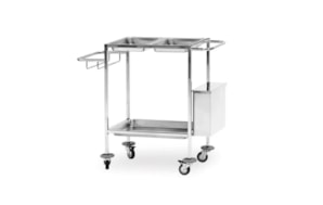 JMS CARRO PENSOS C/3 BANDEJAS, CESTO, BALDE INOX 10.MC.7111
